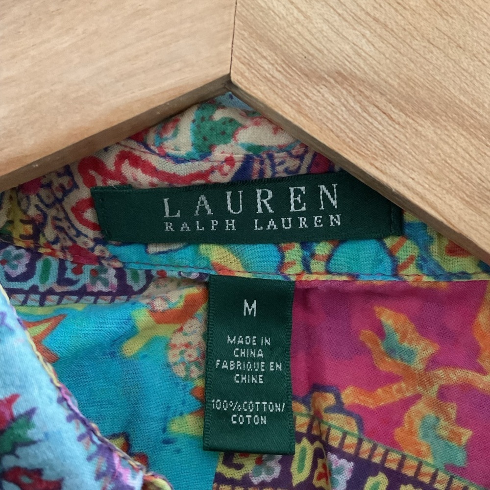 Ralph Lauren Multicolor Paisley Men's Shirt. SIZE M - Picture 4 of 7